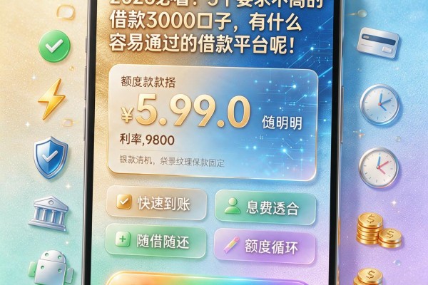 2026必看!5个要求不高的借款3000口子,有什么容易通过的借款平台呢