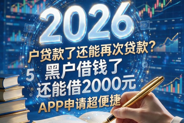 黑户贷款了还能再次贷款？2026这5个黑户借钱了还能借2000元的APP申请超便捷