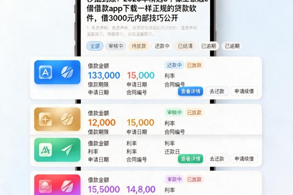 秒批到账！2026年精选5个像工银融e借借款app下载一样正规的贷款软件，借3000元内部技巧公开