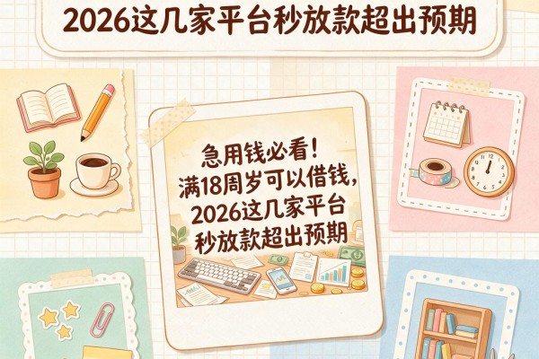 急用钱必看!满18周岁可以借钱,2026这几家平台秒放款超出预期
