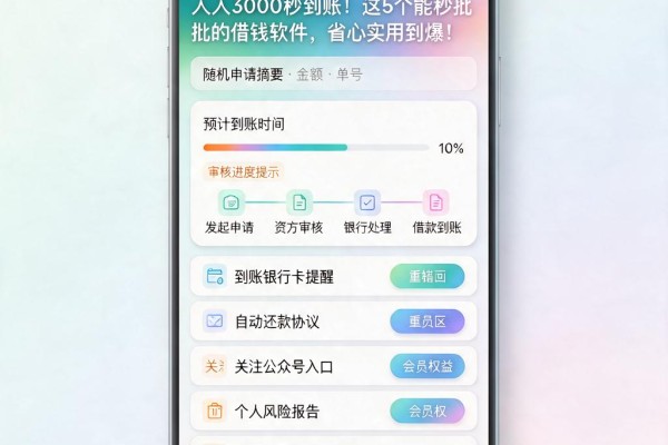 人人3000秒到账！这5个能秒批的借钱软件，省心实用到爆