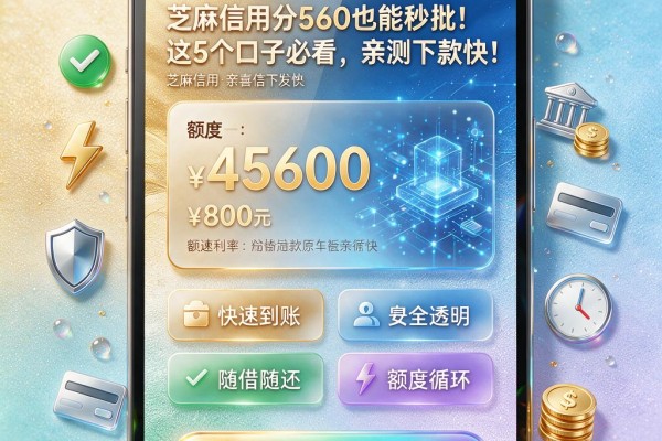 芝麻信用分560也能秒批!这5个口子必看,亲测下款快!
