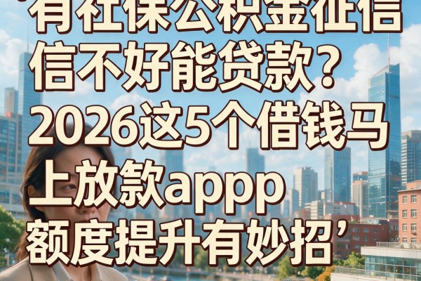 有社保公积金征信不好能贷款?2026这5个借钱马上放款app额度提升有妙招
