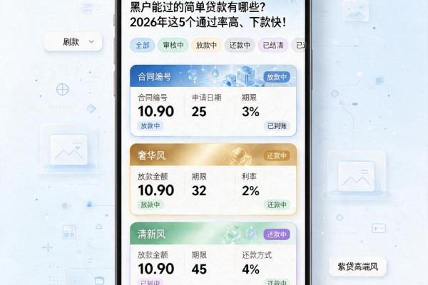 黑户能过的简单贷款有哪些?2026年这5个通过率高、下款快!