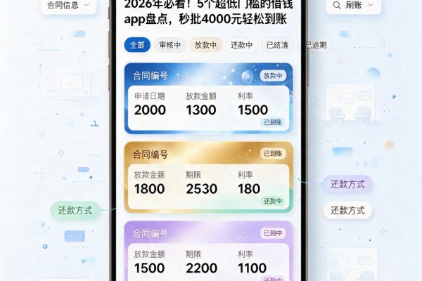 2026年必看!5个超低门槛的借钱App盘点,秒批4000元轻松到账