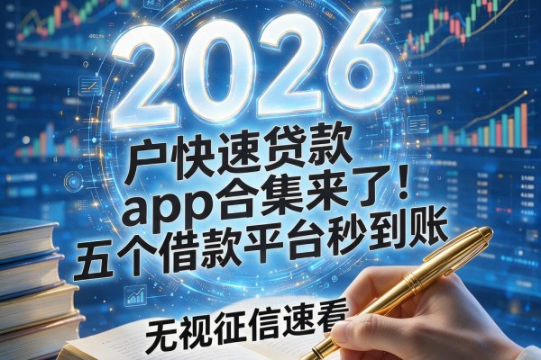 黑户快速贷款的app合集来了！2026这五个借款平台秒到账，无视征信速看