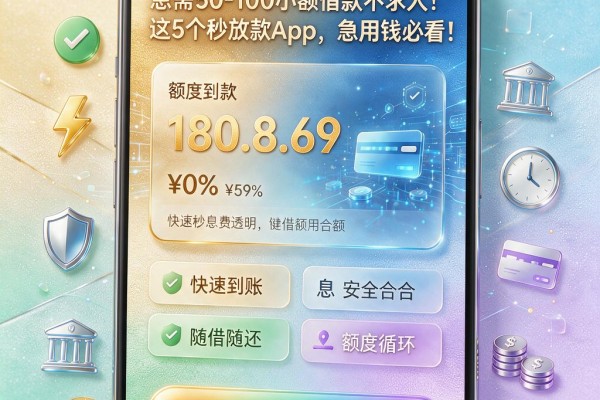 急需50-100小额借款不求人！这5个秒放款App，急用钱必看