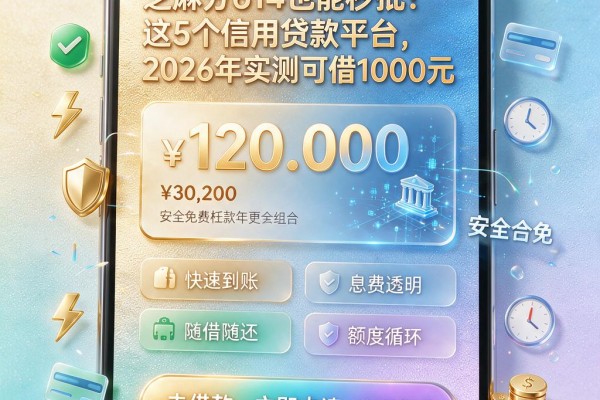 芝麻分614也能秒批！这5个信用贷款平台，2026年实测可借1000元