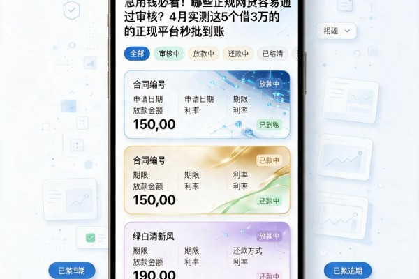 急用钱必看！哪些正规网贷容易通过审核？4月实测这5个借3万的正规平台秒批到账