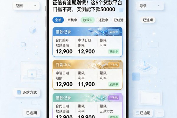 征信有逾期别慌！这5个贷款平台门槛不高，实测能下款30000