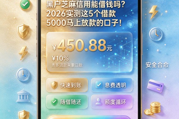 黑户芝麻信用能借钱吗?2026实测这5个借款5000马上放款的口子!
