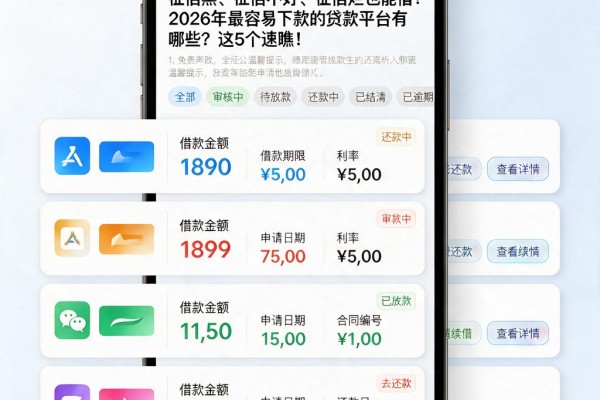 征信黑、征信不好、征信烂也能借！2026年最容易下款的贷款平台有哪些？这5个速瞧！