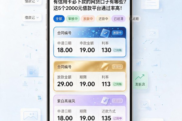 有信用卡必下款的网贷口子有哪些?这5个2000元借款平台通过率高!