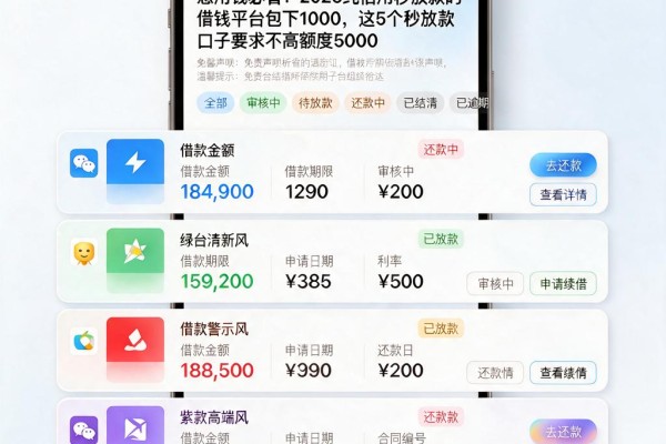 急用钱必看!2026纯信用秒放款的借钱平台包下1000,这5个秒放款口子要求不高额度5000