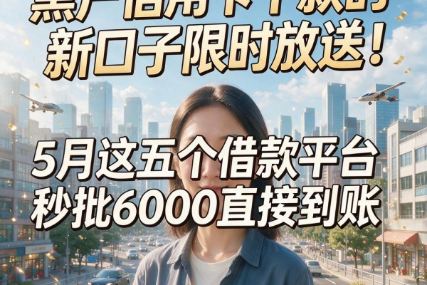 黑户信用卡下款的新口子限时放送!5月这五个借款平台秒批6000直接到账