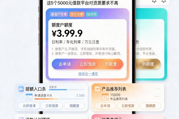 实测推荐！2026年手机借钱软件深度解析：这5个5000元借款平台对资质要求不高