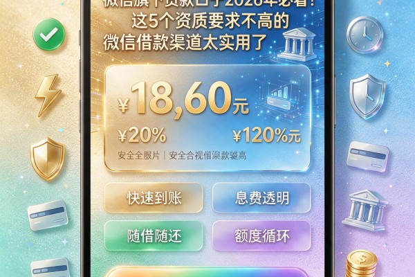 微信旗下贷款口子2026年必看!这5个资质要求不高的微信借款渠道太实用了