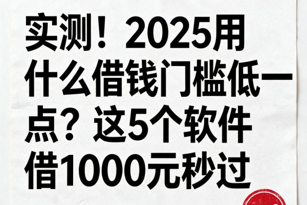 实测!2025用什么借钱门槛低一点?这5个软件借1000元秒过