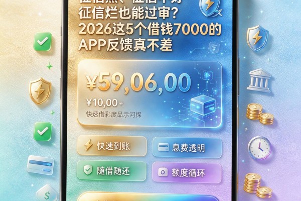 征信黑、征信不好、征信烂也能过审？2026这5个借钱7000的APP反馈真不差