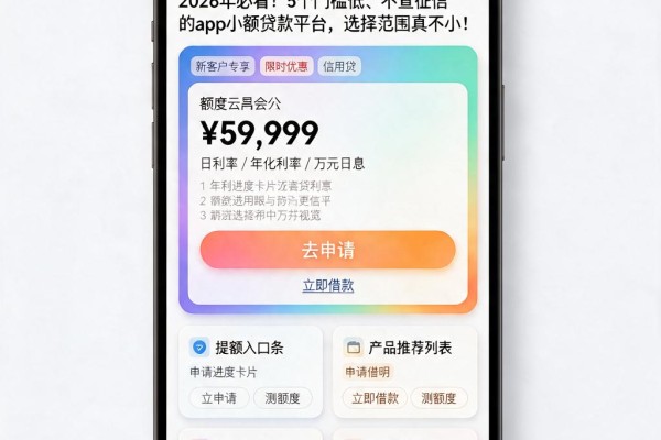 2026年必看！5个门槛低、不查征信的app小额贷款平台，选择范围真不小！