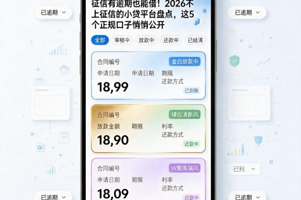 征信有逾期也能借！2026不上征信的小贷平台盘点，这5个正规口子悄悄公开