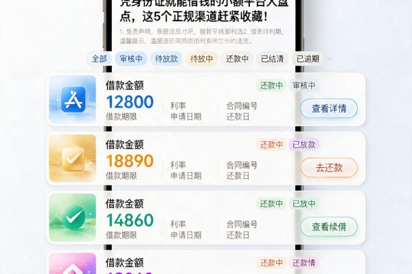 凭身份证就能借钱的小额平台大盘点,这5个正规渠道赶紧收藏!