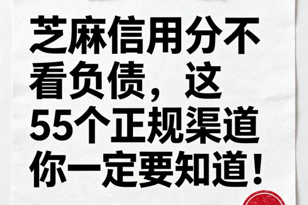 芝麻信用分不看负债,这5个正规渠道你一定要知道!