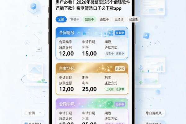 黑户必看！2026年微信里这5个借钱软件还能下款？亲测筛选口子必下款app