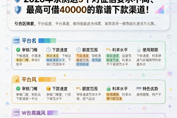 速览！无视黑白秒下1000小贷，2026年亲测这5个对征信要求不高、最高可借40000的靠谱下款渠道