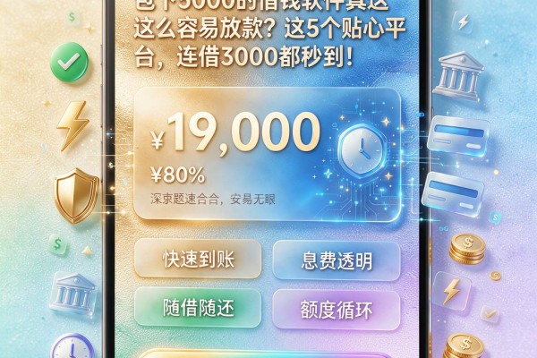 包下5000的借钱软件真这么容易放款?这5个贴心平台,连借3000都秒到!