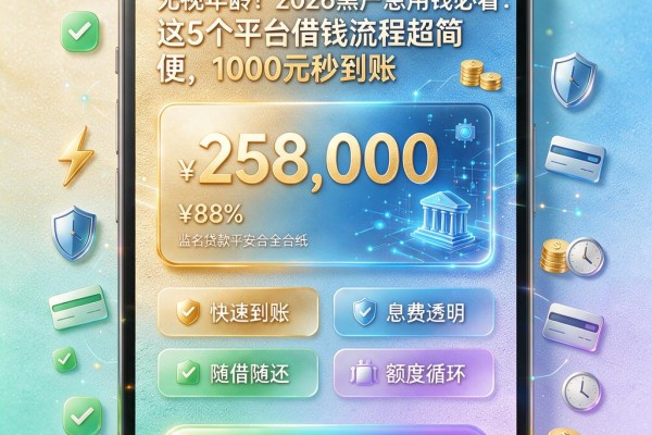无视年龄!2026黑户急用钱必看:这5个平台借钱流程超简便,1000元秒到账