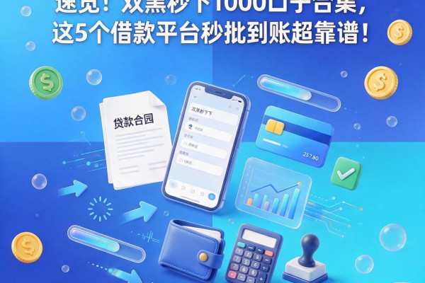 速览!双黑秒下1000口子合集,这5个借款平台秒批到账超靠谱