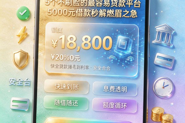 5个不刷脸的最容易贷款平台，5000元借款秒解燃眉之急