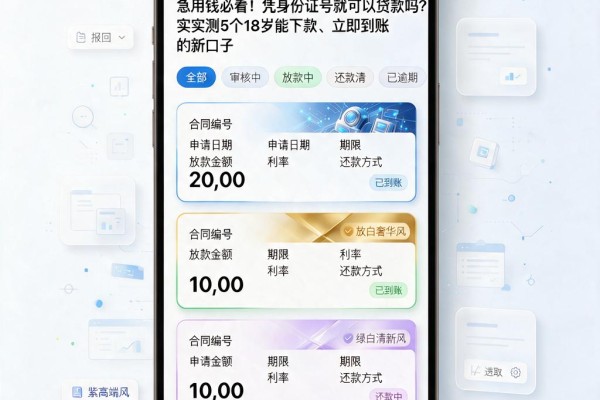 急用钱必看!凭身份证号就可以贷款吗?实测5个18岁能下款、立即到账的新口子