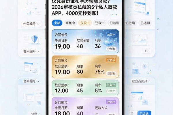 仅凭身份证和学历就能贷款?2026审核员私藏的5个私人放款APP,4000元秒到账!