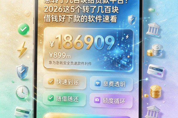 急转了几百块给贷款平台？2026这5个转了几百块借钱好下款的软件速看