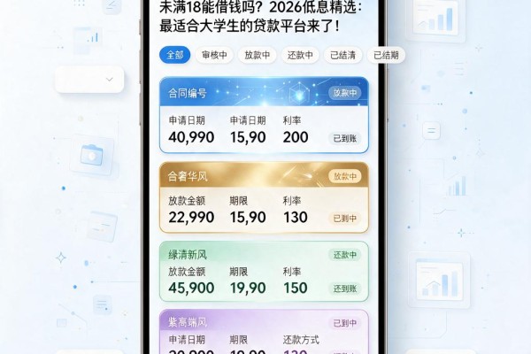 未满18能借钱吗?2026低息精选:最适合大学生的贷款平台来了!