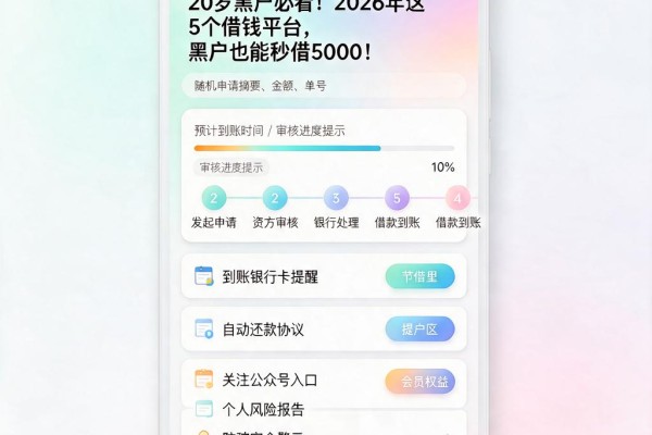 20岁黑户必看！2026年这5个借钱平台，黑户也能秒借5000