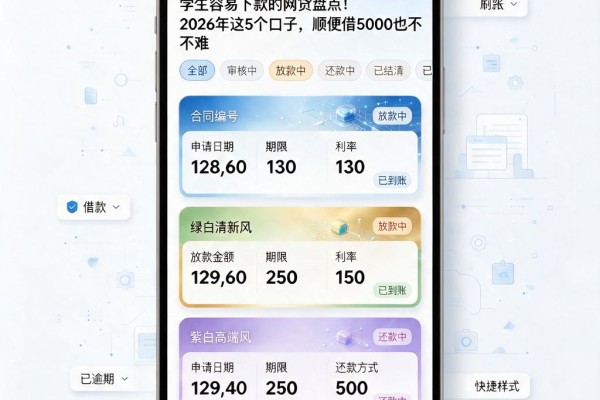 学生容易下款的网贷盘点!2026年这5个口子,顺便借5000也不难