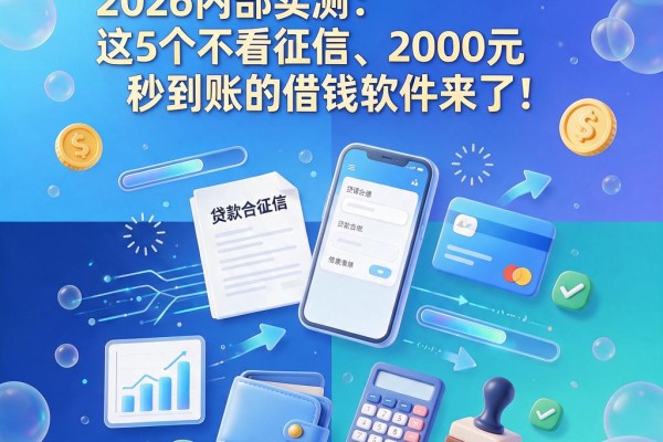 有信用卡必下款！2026内部实测：这5个不看征信、2000元秒到账的借钱软件来了