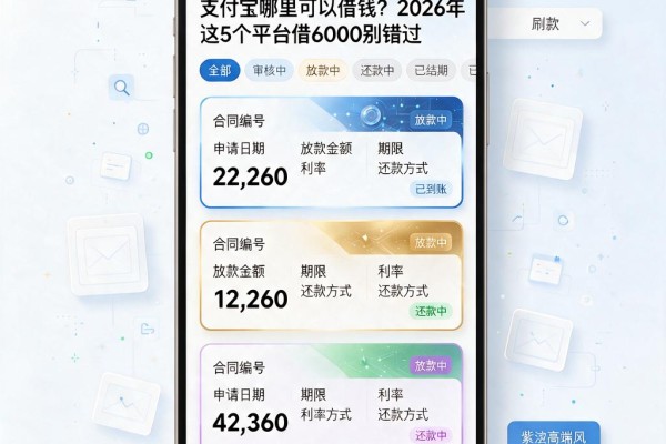 支付宝哪里可以借钱?2026年这5个平台借6000别错过