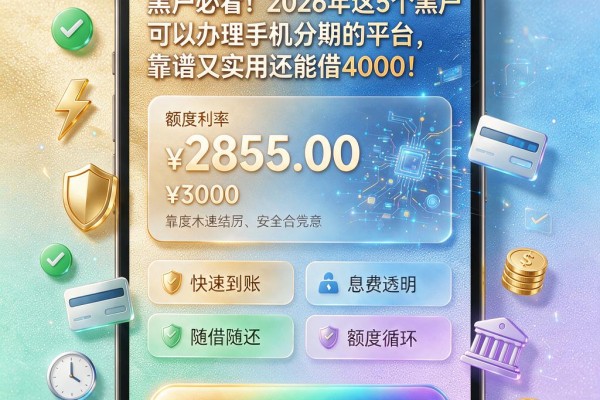 黑户必看！2026年这5个黑户可以办理手机分期的平台，靠谱又实用还能借4000