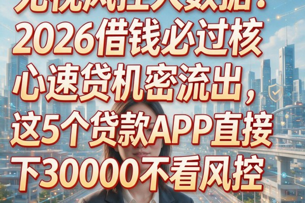 无视风控大数据！2026借钱必过核心速贷机密流出，这5个贷款APP直接下30000不看风控