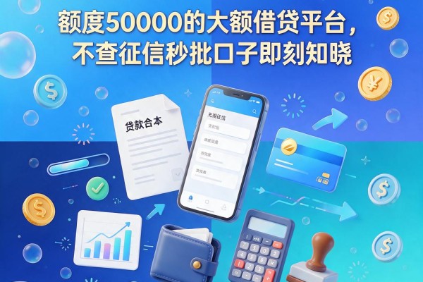 2026年必看!5个无视征信、额度50000的大额借贷平台,不查征信秒批口子即刻知晓