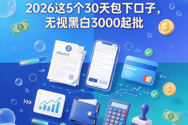 黑户短期借钱稳下5000!2026这5个30天包下口子,无视黑白3000起批