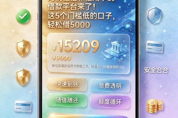 无视征信和信用卡的借款平台来了!这5个门槛低的口子,轻松借5000