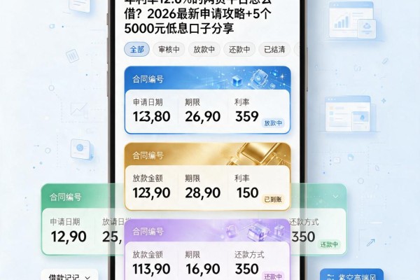 年利率12.6%的网贷平台怎么借?2026最新申请攻略+5个5000元低息口子分享