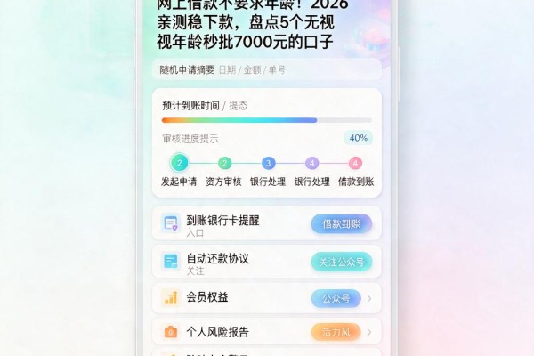 网上借款不要求年龄!2026亲测稳下款,盘点5个无视年龄秒批7000元的口子