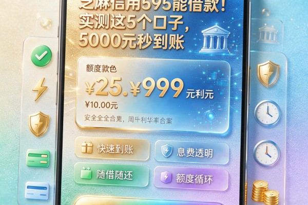 芝麻信用595能借款!实测这5个口子,5000元秒到账