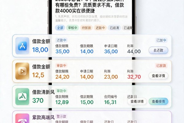 2026年必看!5个借钱秒批的软件有哪些免费?资质要求不高,借款4000实在很便捷